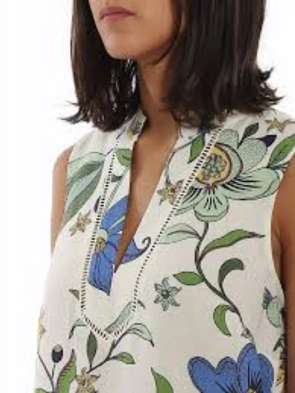 Tory Burch Linen Blend Sleeveless Floral Mini Dress Medium Casual Preppy Resort